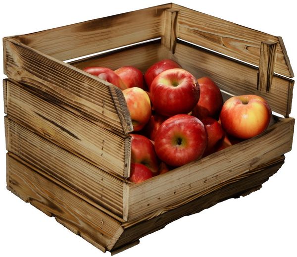 Kistenkolli Altes Land Allzweckkiste Küchenregal 40x33x30 cm in geflammt Gemüsekiste Obsthorde Gemüsekorb (Spar-Set, 1er Set)