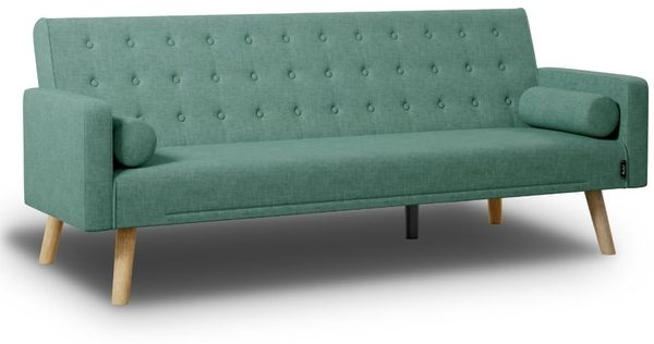 Nalui - 3-Sitzer-Schlafsofa 203 x 82 x 78 cm One Dots 2 Kissen mit Verstellbarer Rückenlehne | Grün