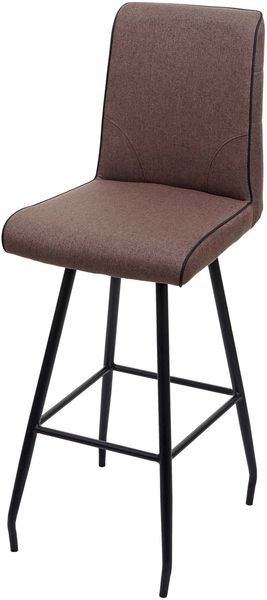 Barhocker HWC-H72, Barstuhl Tresenhocker, Fußablage Stahl Stoff/Textil ~ braun