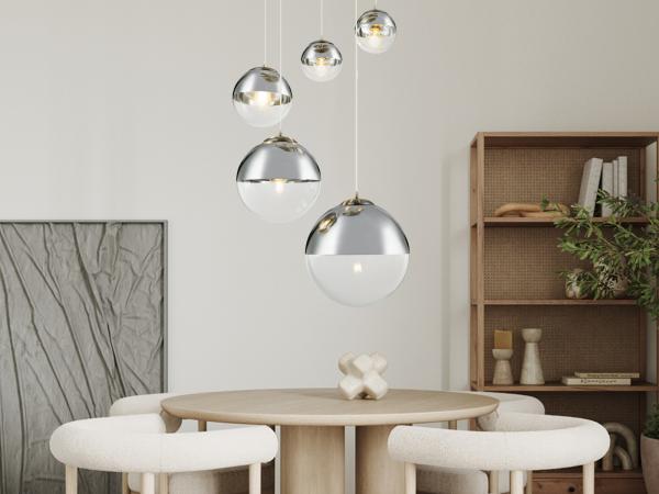 GLOBO LIGHTING LED Pendelleuchte, LED wechselbar, warmweiß, ausgefallene Galerie-leuchte groß mehrere Glaskugeln mehrflammig Ø65cm