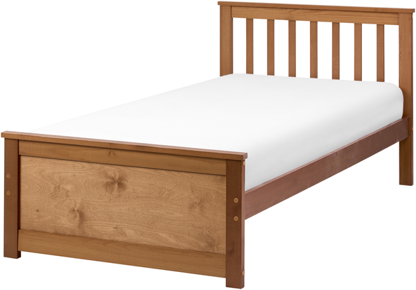 Bett mit Lattenrost Kiefernholz OLENDON 90x200 cm Braun