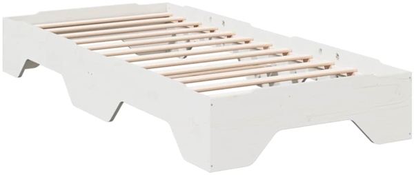 vidaXL Massivholzbett ohne Matratze Stapelbar Weiß 80x200 cm 859206
