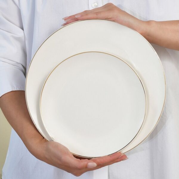 Karaca Geschirr-Set Karaca Donatella Tafelservice 70-tlg. für 12 Personen, New Bone, 12 Personen, New Bone Porzellan