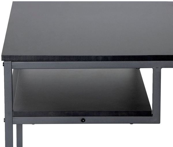 Carryhome 'CÄSAR' Schreibtisch, MDF Melamin schwarz, 140 x 75 x 70 cm, inklusive Ablagefach