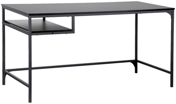 Carryhome 'CÄSAR' Schreibtisch, MDF Melamin schwarz, 140 x 75 x 70 cm, inklusive Ablagefach