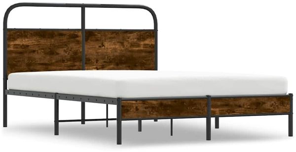 Doppelbett, Bettgestell Modernen ohne Matratze 140x190 cm Räuchereiche Holzwerkstoff d1699e Bild 3