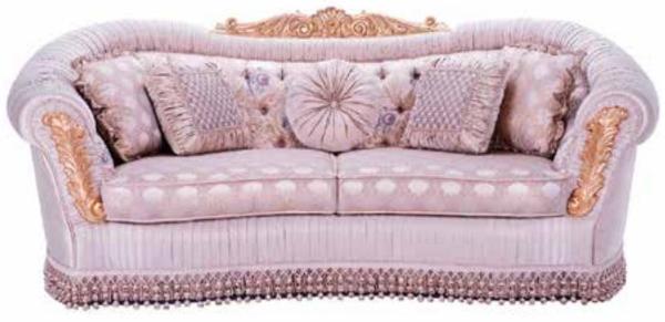 Casa Padrino Luxus Barock Sofa Rosa - Prunkvolles Wohnzimmer Sofa - Barockstil Wohnzimmer Möbel - Luxus Möbel im Barockstil - Barock Einrichtung - Edel & Prunkvoll