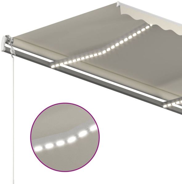 vidaXL Automatische Markise mit LED & Windsensor 400x350 cm Creme 3068992 Bild 4
