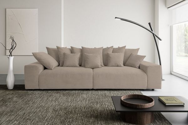WERK2 Big-Sofa Maxi B, Mega Sofa mit viel Platz, Breite 290 cm, pflegeleichte Bezüge, Maximaler Kuschelkomfort: XXL-Sofa mit 78 cm Sitztiefe & 12 Kissen