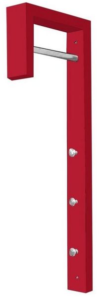 HTI-Living Garderobe Garderobenleiste Altona Rot (Stück, 1 St, 1 Garderobenleiste), Garderobe mit 3 Haken und 1 Stange für Kleiderbügel