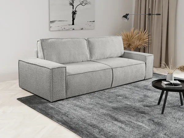 Vente-unique - AMELIA Sofa Stoff Grau - B 102 cm x H 85 cm x L 257 cm