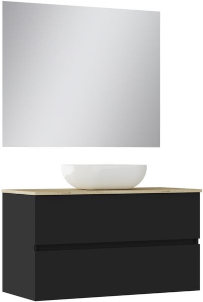 Baikal Natura Badezimmermöbel-Set, inkl. Waschbecken, Wandhängeschrank mit Keramikwaschbecken, Verschiedene Ausführungen und Maße, montiertes Möbelstück.