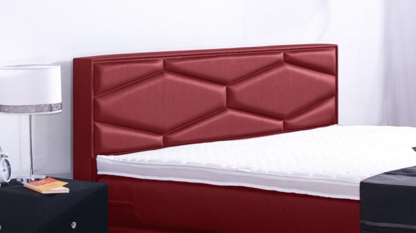 Meisterbetten Boxspringbett Fabi 120x220 in KL-Loud Red, Matratzenbezug Nano, Ergoflex-Topper Bild 4