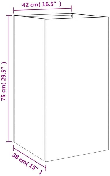 vidaXL Pflanzkübel Anthrazit 42x38x75 cm Stahl 841579 Bild 9