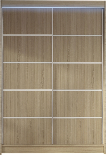 Kleiderschrank Lino IV, mit RGB LED Beleuchtung, Farbe: Sonoma Eiche