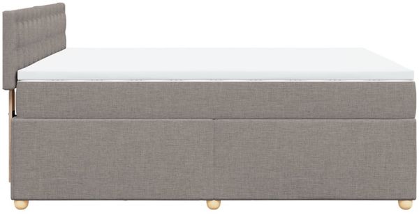 vidaXL Boxspringbett mit Matratze Taupe 160x200 cm Stoff 3289049 Bild 7