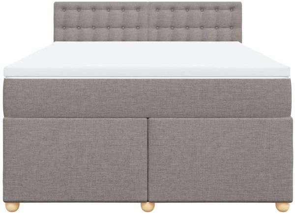 vidaXL Boxspringbett mit Matratze Taupe 160x200 cm Stoff 3289049 Bild 6