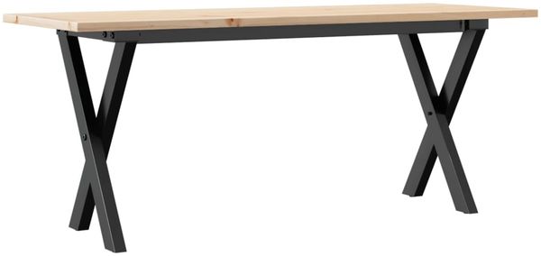 vidaXL Couchtisch X-Gestell 110x40x45 cm Massivholz Kiefer & Stahl 3282689 Bild 6