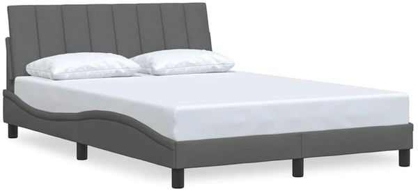 Einzelbettgestell Design für Erwachsene ohne Matratze Dunkelgrau 120x200 cm Stoff d4615e