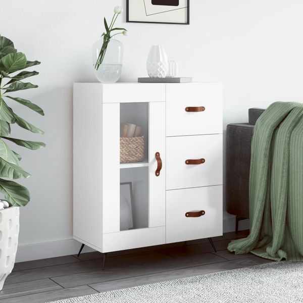 vidaXL Sideboard Hochglanz-Weiß 69,5x34x90 cm Holzwerkstoff 828014