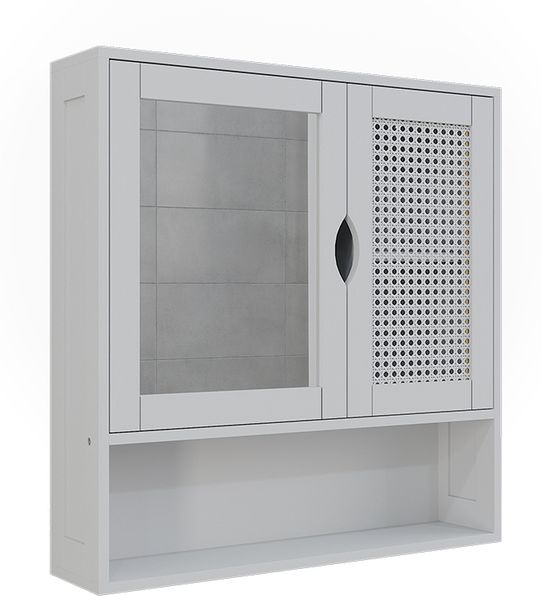 Spiegelschrank Liora Weiß 56x58 cm mit 2 Türen Vicco