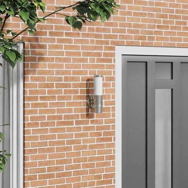 vidaXL Außenwandleuchte Silber 15 x 7,5 x 33 cm Edelstahl und Plastik 4005953