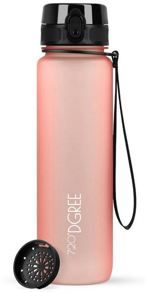 720°DGREE Trinkflasche Trinkflasche uberBottle softTouch mit Sieb flamingo pink 1l