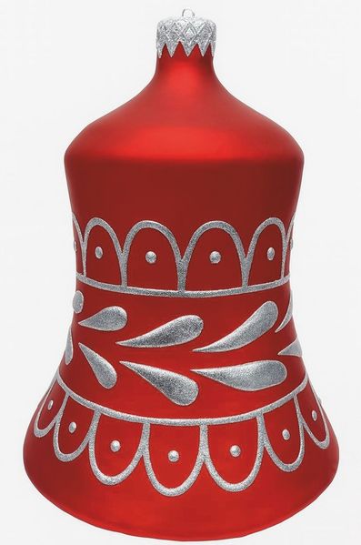 Casa Padrino XXL Deko Weihnachtsbaumkugel Rot / Silber H. 99 cm - Weihnachts Dekoration
