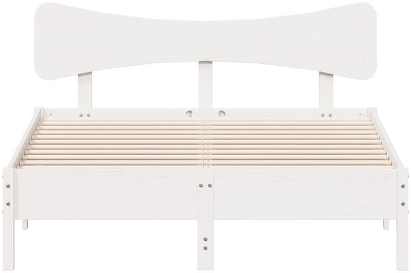 vidaXL Massivholzbett ohne Matratze Weiß 140x190 cm Kiefernholz 3328245 Bild 4