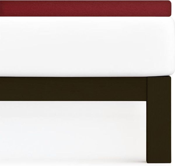 Traumschlaf Flausch Frottee Topper Spannbettlaken|90x190 cm - 100x200 cm| burgund