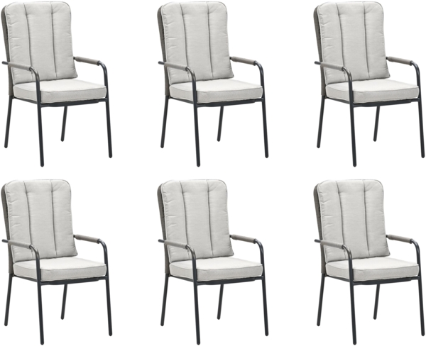 Garden Impressions VENICE 6er-Set Rope Alu Loungesessel Stapelsessel stapelbar sand