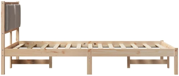 vidaXL Bettrahmen mit Kopfteil Taupe 120 x 200 cm Massives Kiefernholz 878122 Bild 5