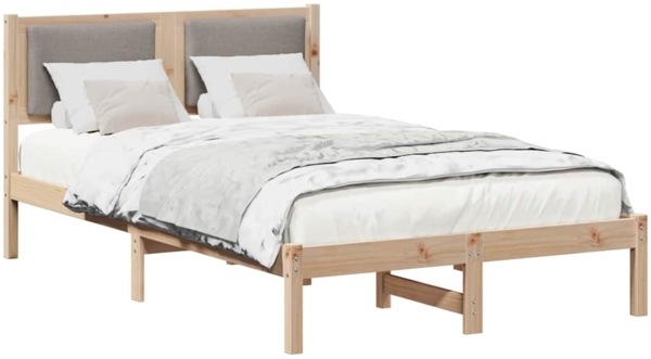 vidaXL Bettrahmen mit Kopfteil Taupe 120 x 200 cm Massives Kiefernholz 878122 Bild 2