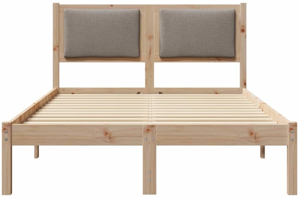 vidaXL Bettrahmen mit Kopfteil Taupe 120 x 200 cm Massives Kiefernholz 878122 Bild 4