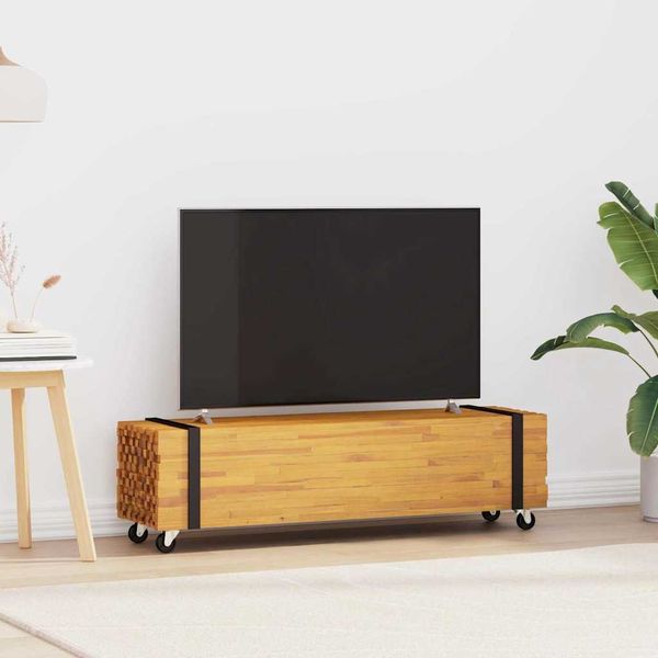 vidaXL TV-Ständer Braun 110 x 30 x 30 cm Massivholz Teak 4009312