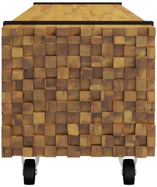 vidaXL TV-Ständer Braun 110 x 30 x 30 cm Massivholz Teak 4009312 Bild 5