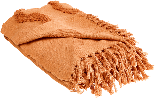 Kuscheldecke KHARI Baumwolle 150 x 200 cm Orange