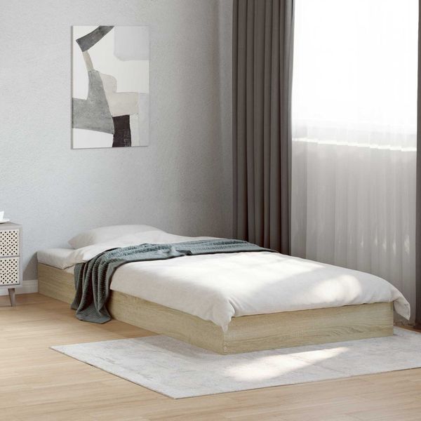 vidaXL Bodenbettgestell Sonoma-Eiche 80 x 200 cm Holzwerkstoff 8009076