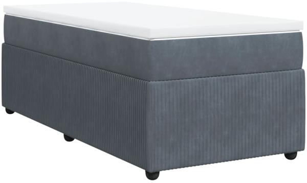 vidaXL Boxspringbett mit Matratze Dunkelgrau 90x200 cm Samt 3285615