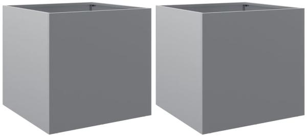 vidaXL Pflanzkübel 2 Stk. Silbern 49x47x46 cm Verzinkter Stahl 841570