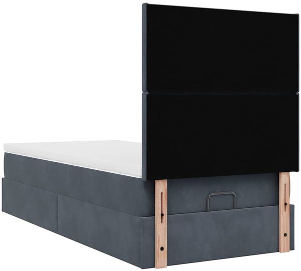 vidaXL Ottoman-Bett mit Matratzen Dunkelgrau 100x200 cm Samt 3313380 Bild 9