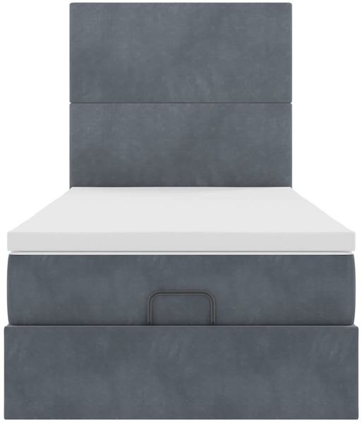 vidaXL Ottoman-Bett mit Matratzen Dunkelgrau 100x200 cm Samt 3313380 Bild 7