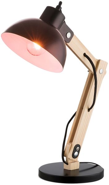 RGB LED Tischleuchte, Holz, Metall, Spot beweglich