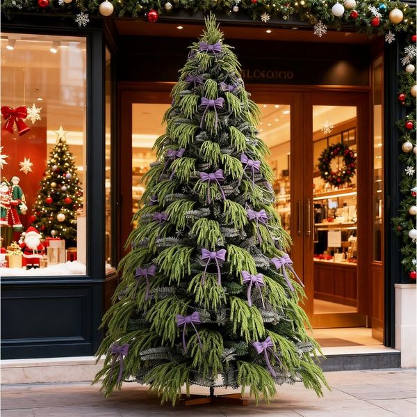 Ferghana Künstlicher Weihnachtsbaum 150/180/210/250CM mit Weiß Schnee 450/850/1115/1500PVC/PE Baum-Spitzen, Kleiner Tannenbaum,Edeltanne, 230/280/330/550 LED Beleuchtung Aufbewahrungstasche,Dekorationen