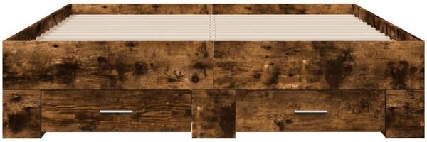 vidaXL Bettgestell mit Schubladen Räuchereiche 135x190cm Holzwerkstoff 3280409 Bild 4
