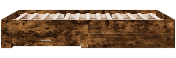 vidaXL Bettgestell mit Schubladen Räuchereiche 135x190cm Holzwerkstoff 3280409 Bild 5