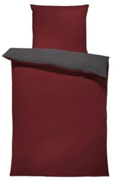 One Home Wendebettwäsche Doubleface, Mikrofaser, 2 teilig, bordeaux / anthrazit, Übergröße Bild 6