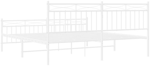 vidaXL Bettgestell mit Kopf- und Fußteil, Metall, Weiß, 183x213 cm Bild 7