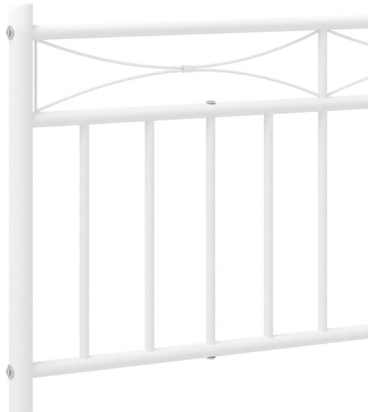 vidaXL Bettgestell mit Kopf- und Fußteil, Metall, Weiß, 183x213 cm Bild 8