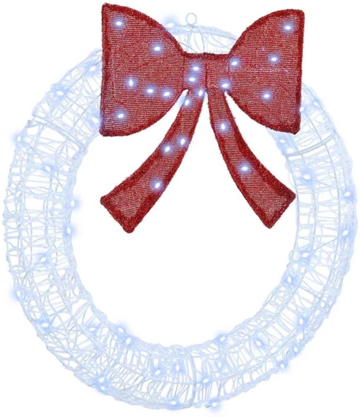 vidaXL Kranz mit 60 LEDs Kaltweiß 76 x 8,5 x 76 cm Acryl 42019122